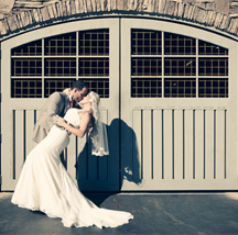 Bride and groom on their wedding day